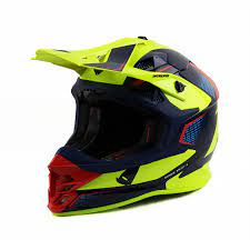 Мотошлем UFO HELMET INTREPID Blue/Red Neon Yellow