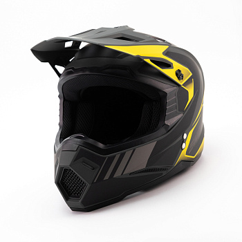 Шлем кроссовый SHOCK M1 MATT GREY/BLACK YELLOW 